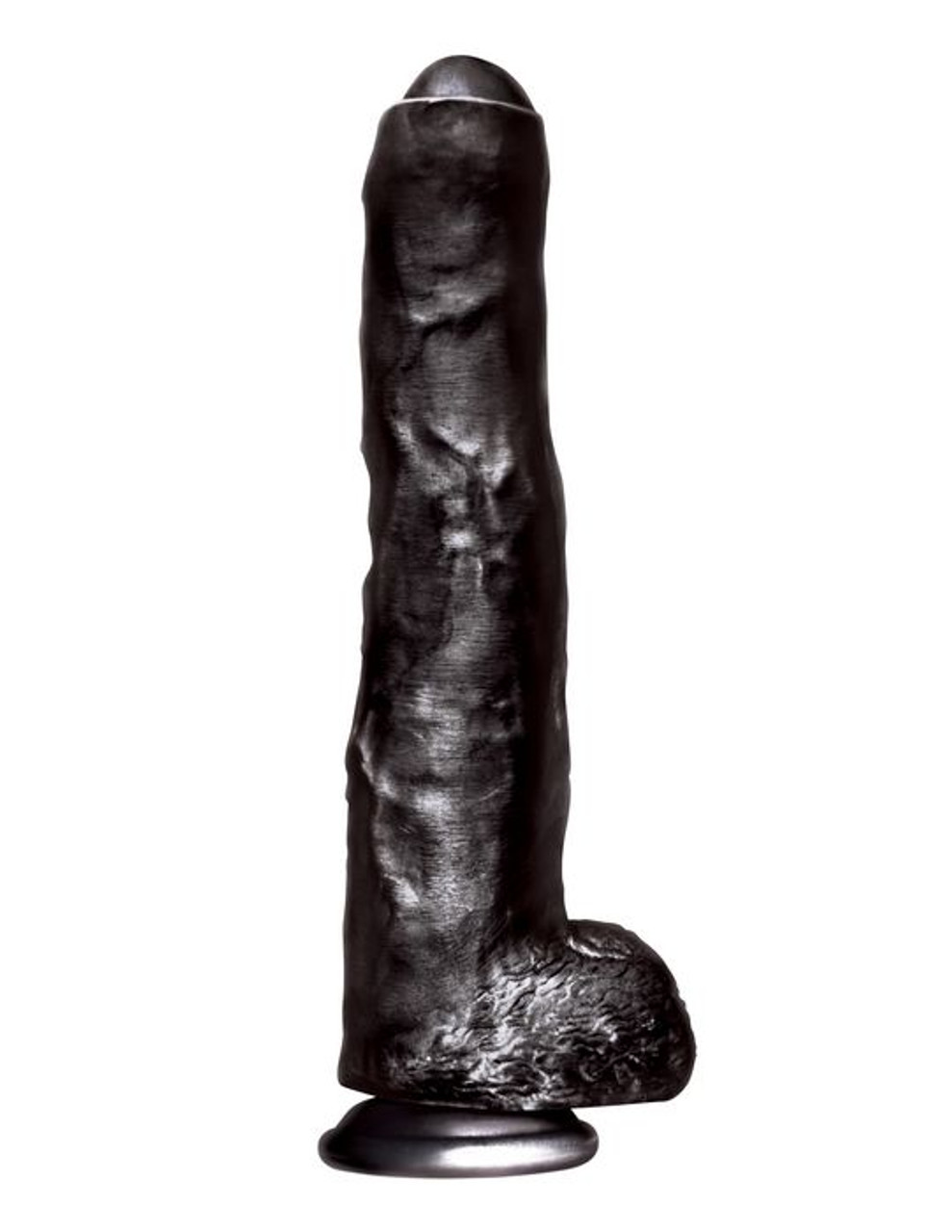 Uncut Black Dildo - Falcon Big Black Cock Uncut