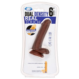 Dual Density Dildo Touch with Balls (7 inches) brown package