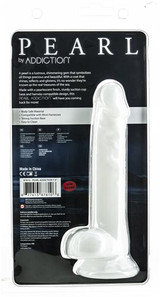 Addiction Pearl 7.5 inch Dildo with Bullet (Pearl White) box back