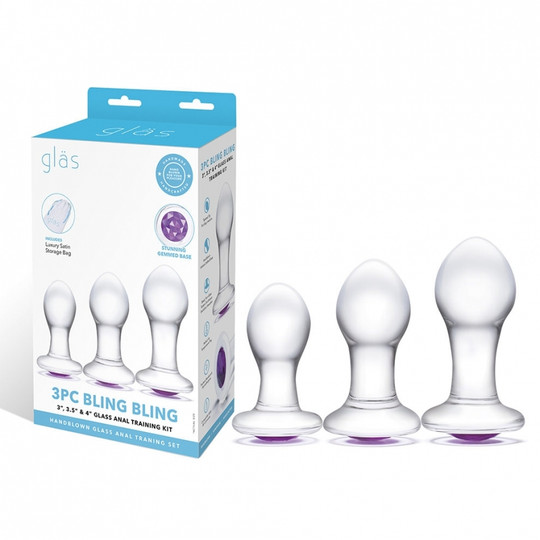 Glas 3pc Bling Bling Glass Anal Training Kit box