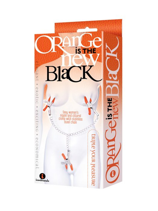 9's Orange Is The New Black Triple Your Pleasure Clamps & Chain
