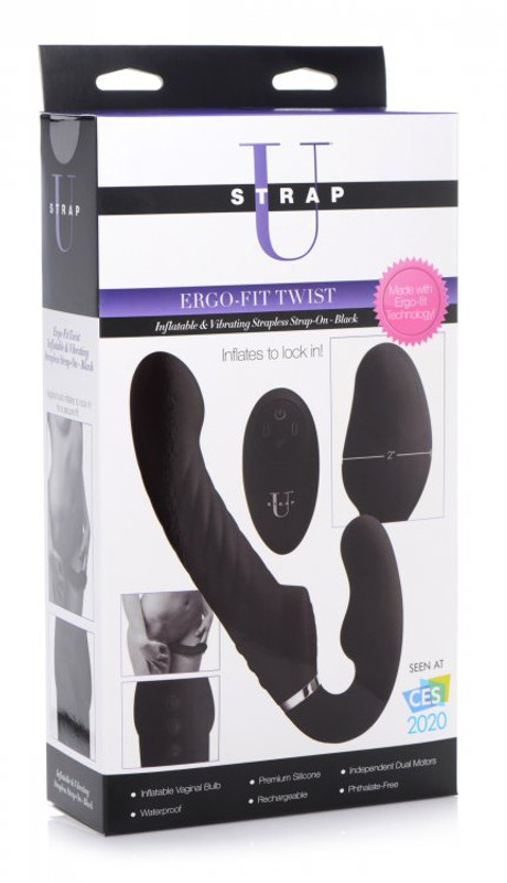 Strap U 10x Swirl Ergo-fit Strapless Strap-on Black box