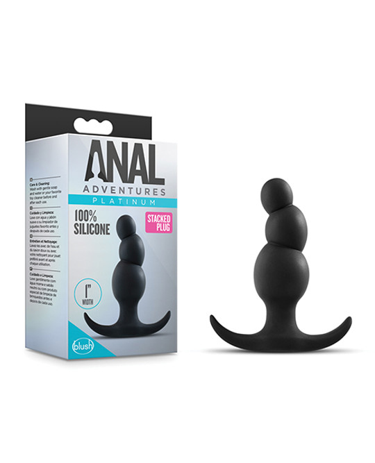 Anal Adventures Platinum Stacked Plug Black