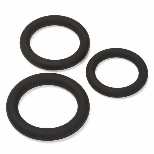 Silicone C-rings 3 Pcs Black