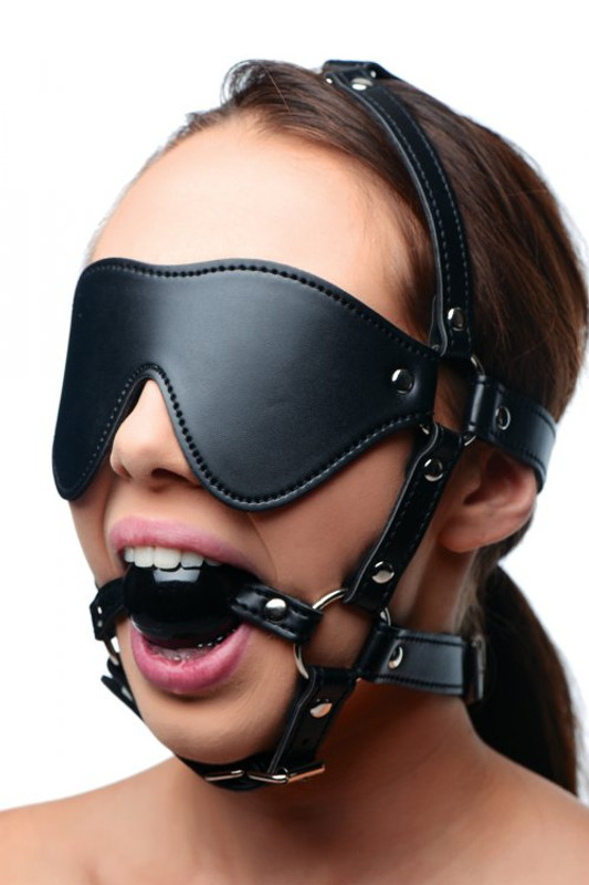 Strict Eye Mask Harness W/ Ball Gag