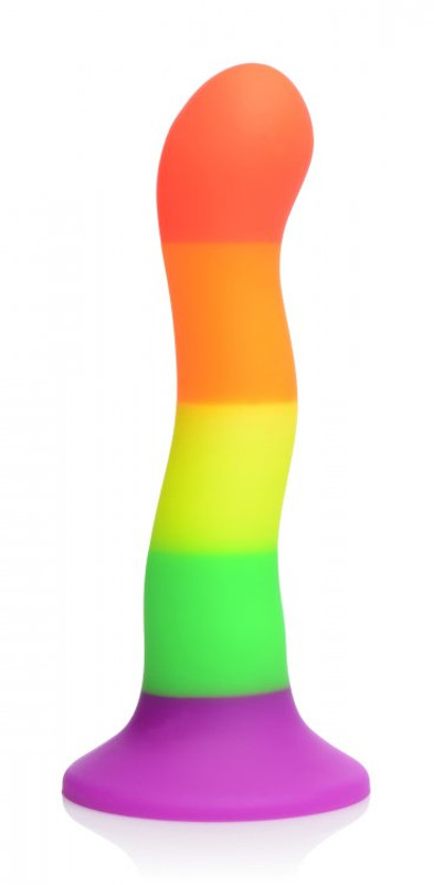 Strap U Proud Rainbow Silicone Dildo W/ Harness 3