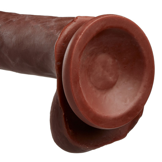 Dual Density Dildo Touch with Balls (7 inches) brown suction cup