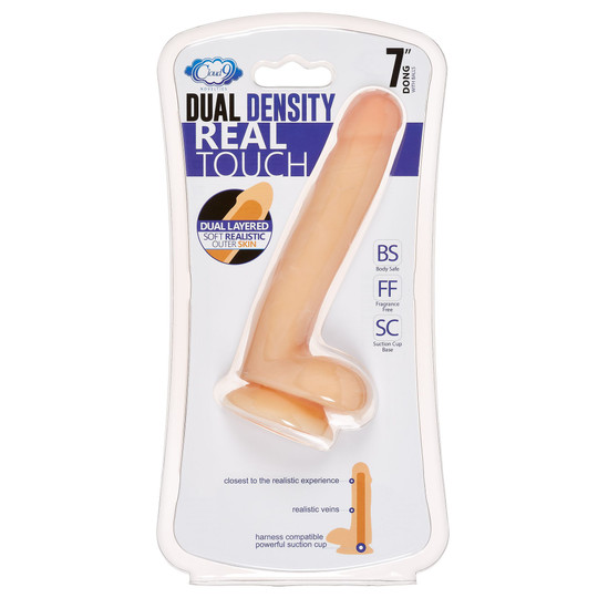 Dual Density Dildo Touch with Balls (7 inches) flesh package