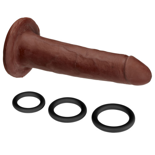 Dual Density Dildo with No Balls (7 inch) brown
