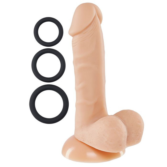 Premium Silicone Dildos with 3 Cock Rings