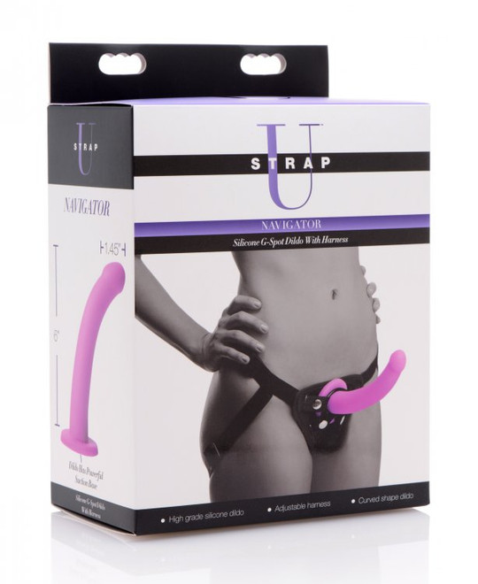 Navigator Silicone G Spot Dildo with Harness box