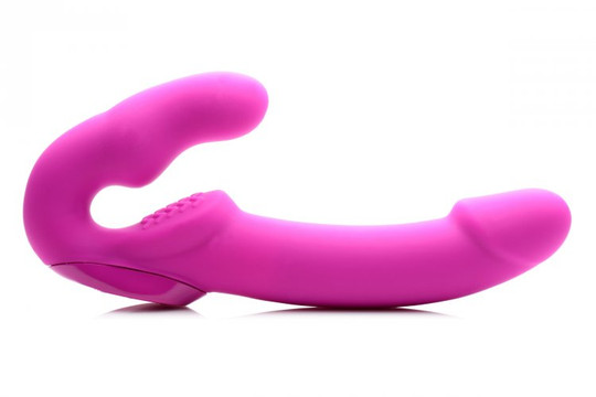 Super Charged Vibrating Strapless Strap On Dildo pink