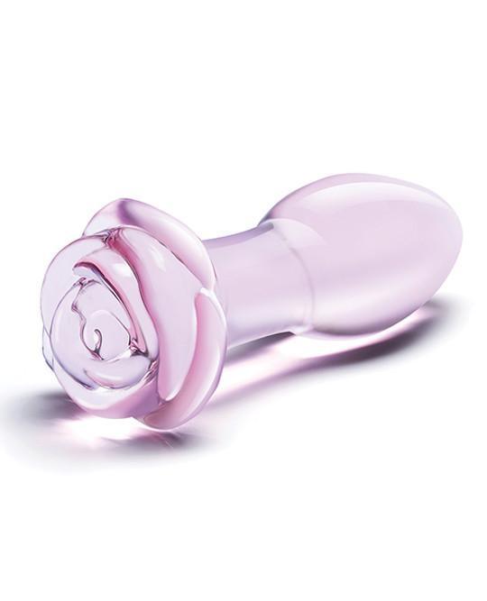 Glas 5 inch Rosebud Glass Butt Plug | SpicyGear.com