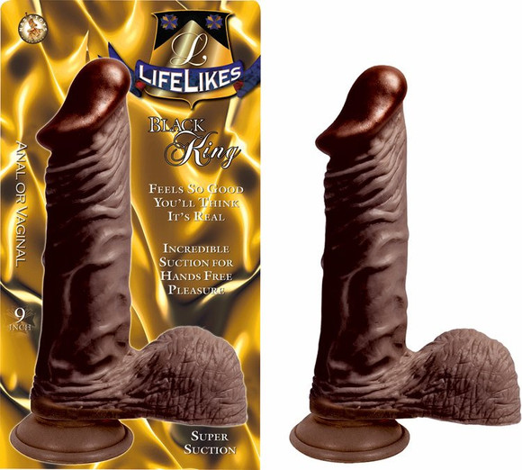 Lifelike Black King Dildo