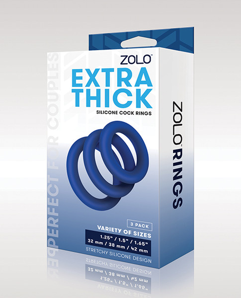 Zolo Extra Thick Silicone Cock Rings 3 Pack