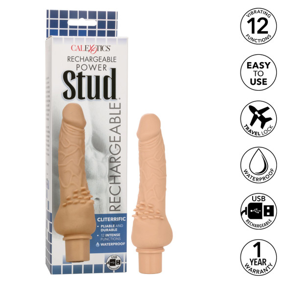 Rechargeable Power Stud Cliterrific Vibrating Dildo