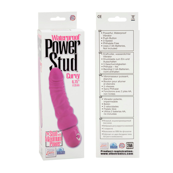 Waterproof Power Stud Curvy Dong Vibrator