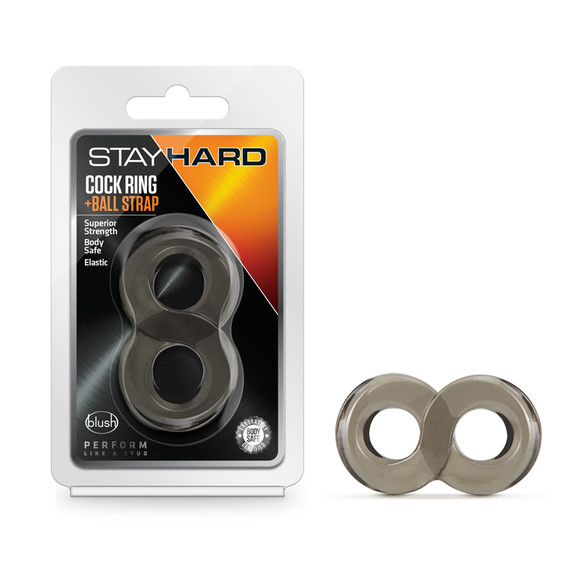 Stay Hard Cock Ring & Ball Strap Black