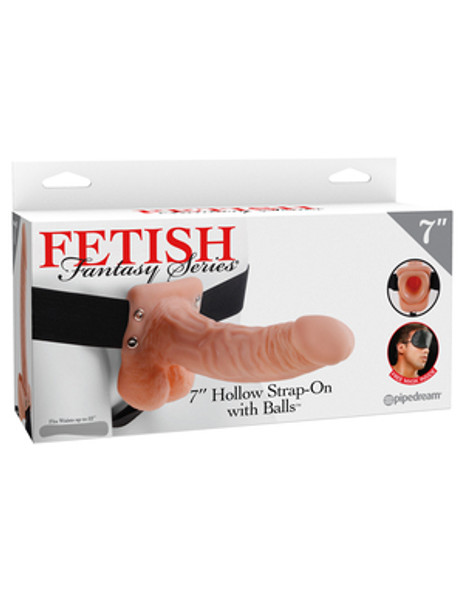 Fetish Fantasy 7 Hollow Strap On W/balls Flesh "