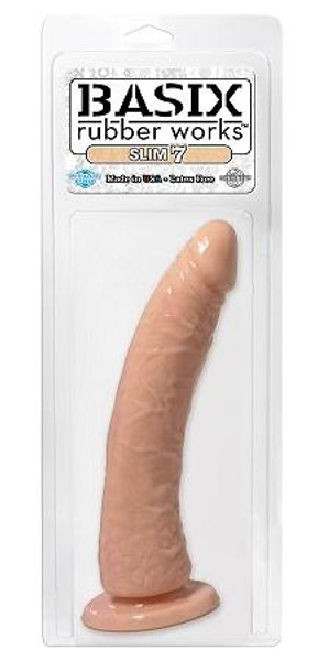 Basix Rubber Works 7in Flesh Slim Dong W/ Suction Cup