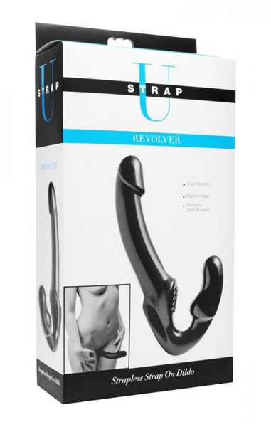 Strap U Revolver Strapless Strap On Black Dildo box