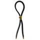 C-ring Lasso Gold Skull Bead Leather Strap Black