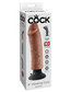 King Cock 8 In Vibrating Tan