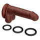 Dual Density Dildo Touch with Balls (7 inches) brown