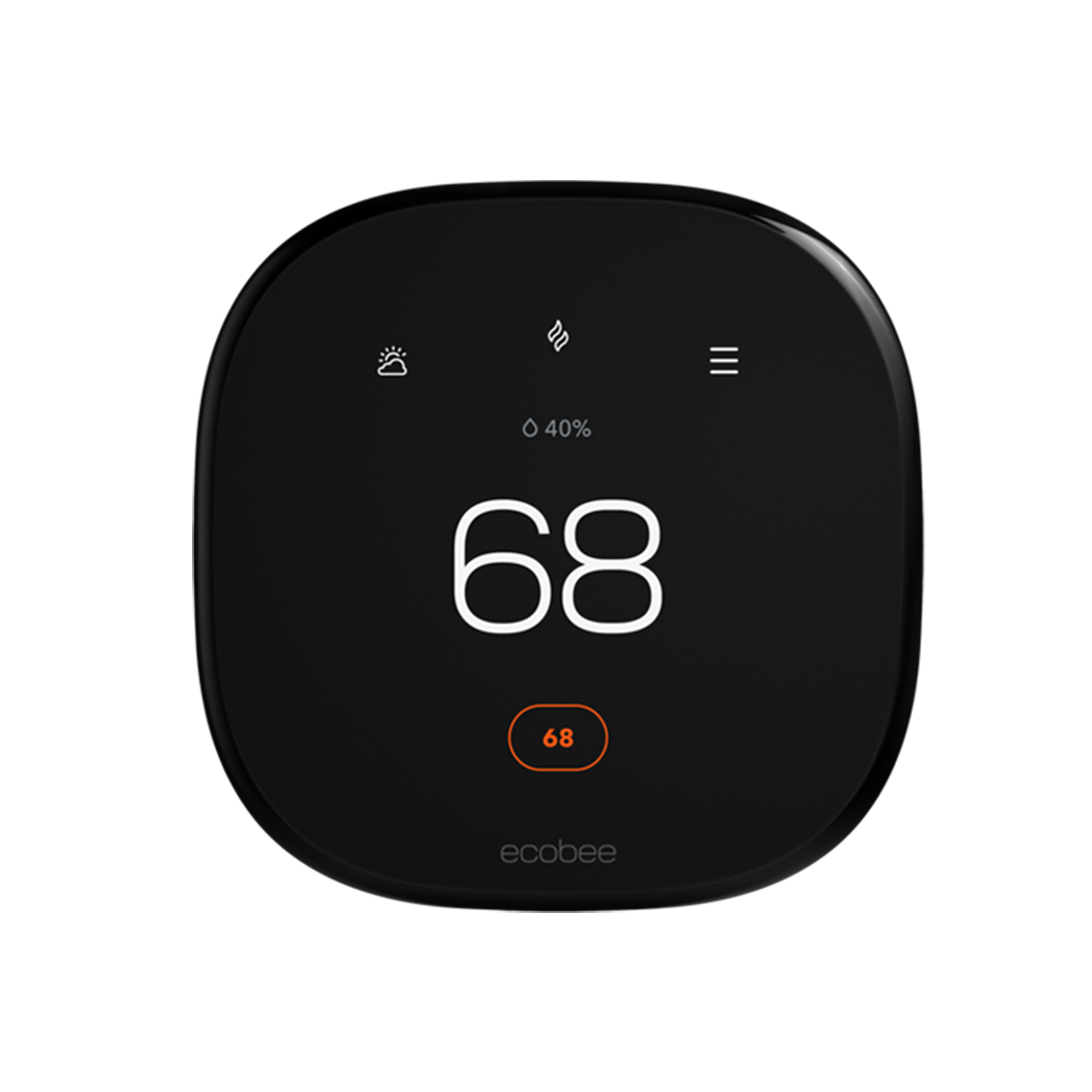 ecobee Smart Thermostat Enhanced set to 68 degrees heating ecobee Smart Thermostat Enhanced set to 68 degrees heating