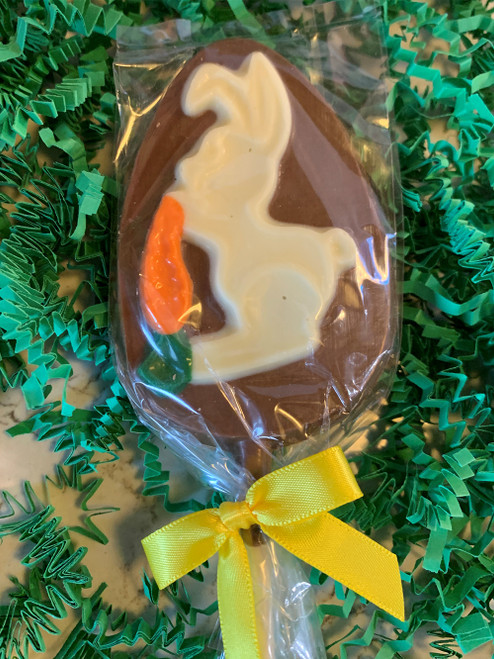 White Chocolate Bunny With Carrot Pop