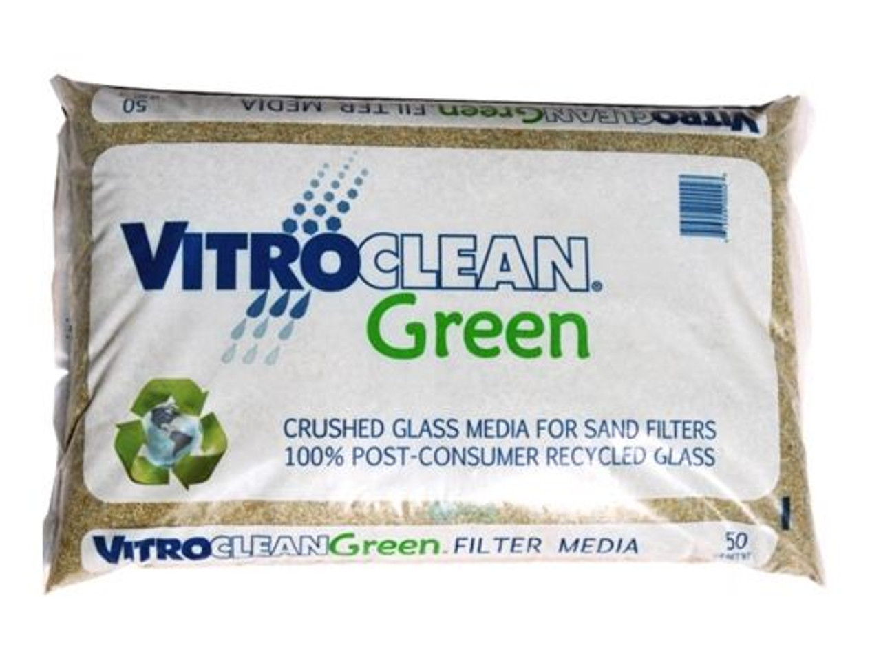 Vitroclean Green Glass Filter Media, 50lb Bag