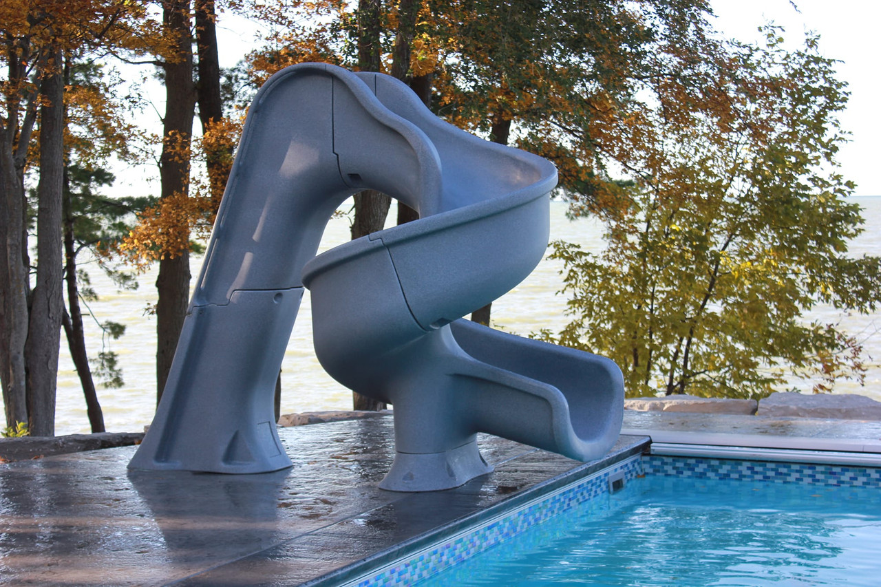 Global Pool Products Tsunami Pool Slide - Gray Granite - GPPSTS-GREY