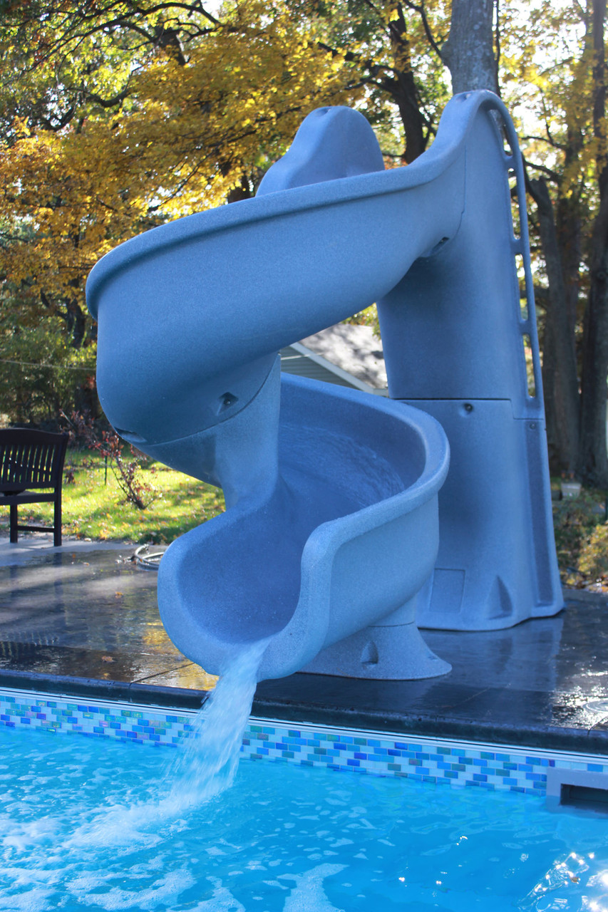 Global Pool Products Tsunami Pool Slide - Gray Granite - GPPSTS-GREY