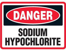 Danger Sodium Hypochlorite Sign, Stick-On-Vinyl  Danger Sodium Hypochlorite Sign, Stick-On-Vinyl