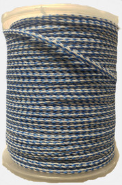 1/4 INCH POLYPRO BLUE AND WHITE ROPE (HEAVING LINE) 500 FOOT ROLL