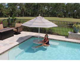 SR Smith 30" Sun Shelf Table W/ Umbrella Hole And 18" Support Pole Only- WS-30NOANC-XX-C SR Smith 30" Sun Shelf Table W/ Umbrella Hole And 18" Support Pole Only- WS-30NOANC-XX-C