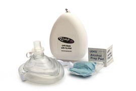 KEMP USA CPR Mask with O2 Inlet in Case - 10-501