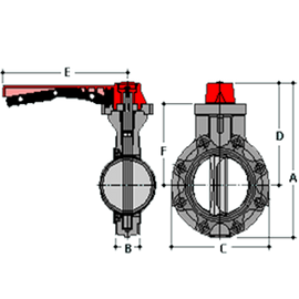 Spears - 6" PVC BUTTERFLY VALVE ( 722311-060 ) Spears - 6" PVC BUTTERFLY VALVE ( 722311-060 )