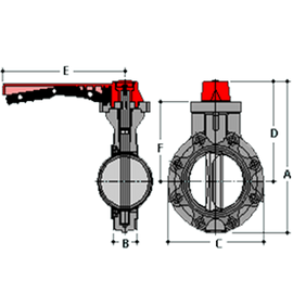 Spears - 8" PVC BUTTERFLY VALVE ( 722311-080 ) Spears - 8" PVC BUTTERFLY VALVE ( 722311-080 )