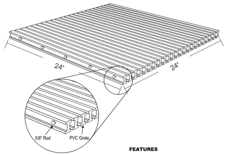 Lawson 24" x 24" Large Area Main Drain Cover- MD-FG-2424 Lawson 24" x 24" Large Area Main Drain Cover- MD-FG-2424