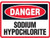 Danger Sodium Hypochlorite Sign, Stick-On-Vinyl  Danger Sodium Hypochlorite Sign, Stick-On-Vinyl