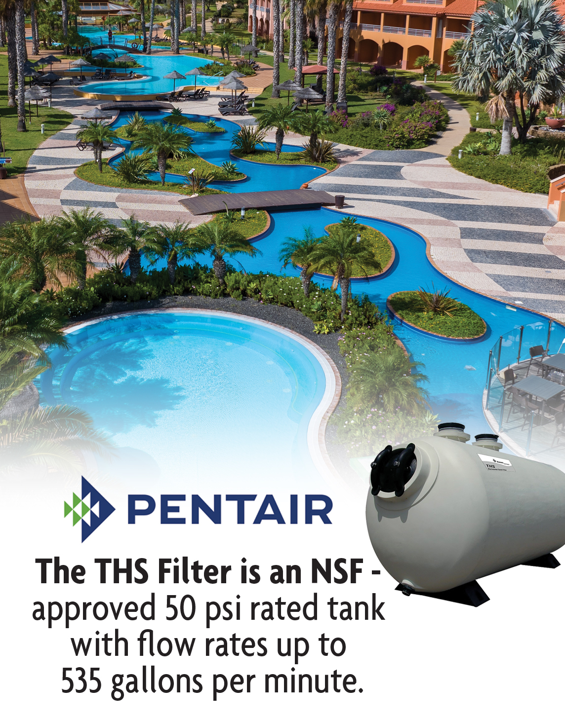 Pentair has created high-performance commercial sand filters with NSF certification, composite laminate construction, multiple sizing options, and advanced backwash and manifold accessories for efficient water filtration.