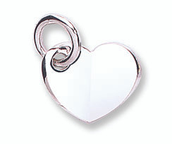 9ct white gold solid heart pendant