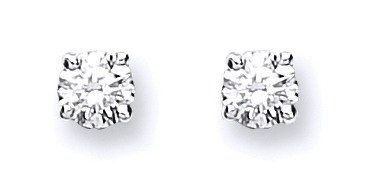 9ct white gold claw set diamond stud earrings  0.25 ct