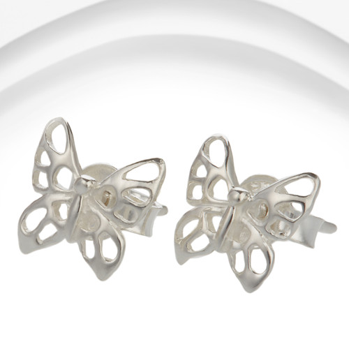 Sterling Silver Butterfly Stud Earrings
