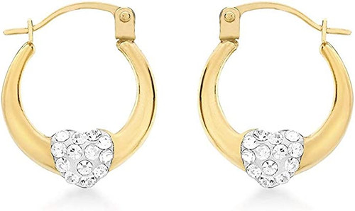 9ct reversible creole with cz - sparkling