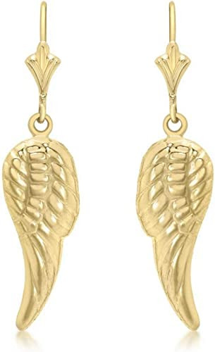 9ct Angel wing, drop, earring