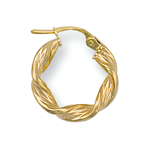 9ct hoop earring, heavy twist