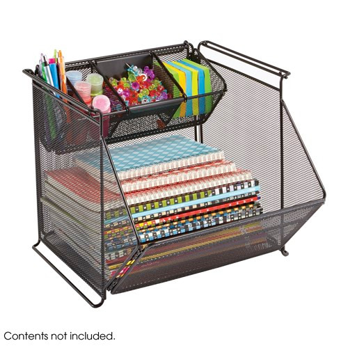 Onyx Storage Bins Stackable in Mesh   - Safco Canada