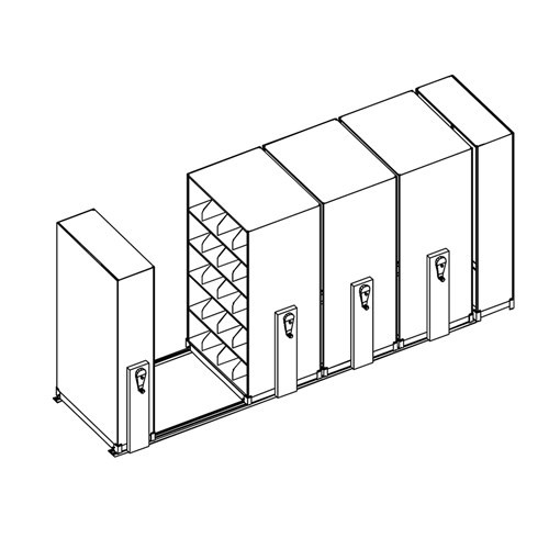 Mobile Lite Typical 17' x 5'; Heavy-Duty Filing, 5-Tier, Locking System, 1,865 LFI EML4853X - SafcoProducts.ca